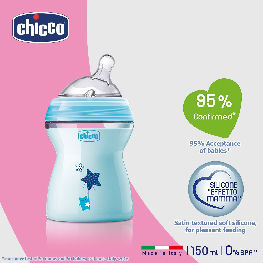 شیشه شیر چیکو مدل نچرال فیلینگ گنجایش 150 میلی لیتر