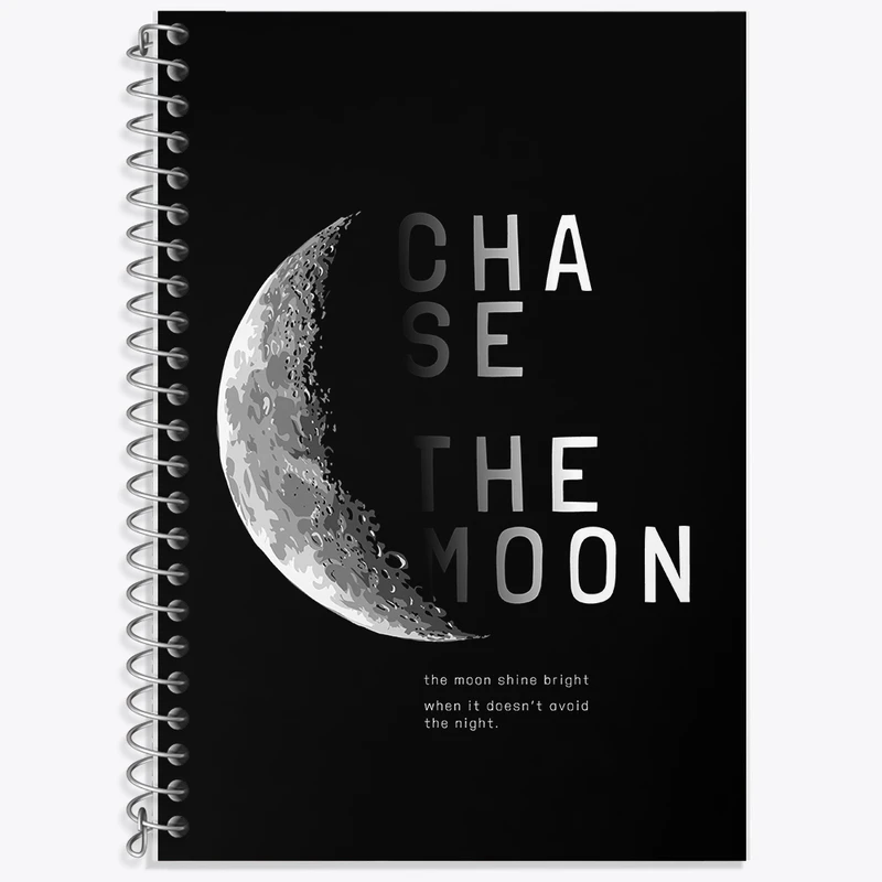 دفتر زبان 50 برگ خندالو مدل سه خط طرح ماه (Moon) کد F1547