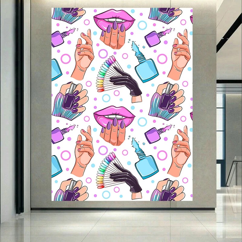  پوستر طرح مخمل  کاشت ناخن و لاک مدل آرایشگاه زنانه کد AR302521