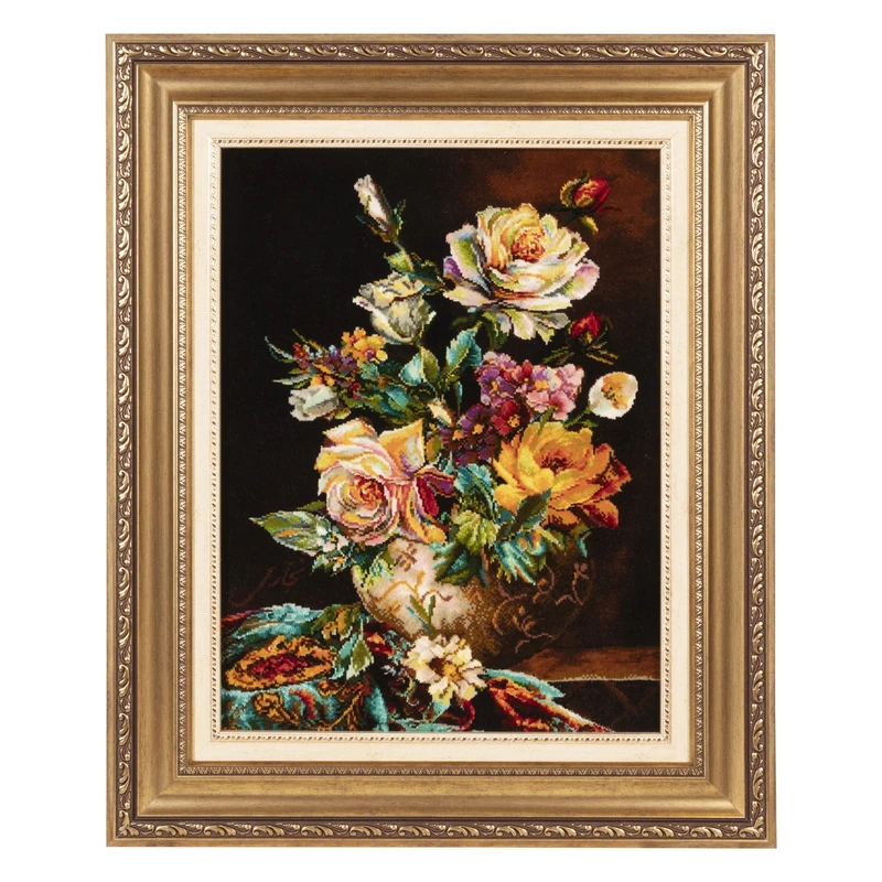 تابلو فرش دستباف سی پرشیا مدل گل در گلدان کد 903937