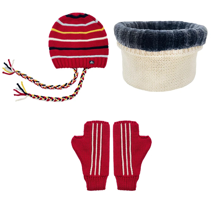 ست کلاه و شال گردن و دستکش بچگانه مدل 165024