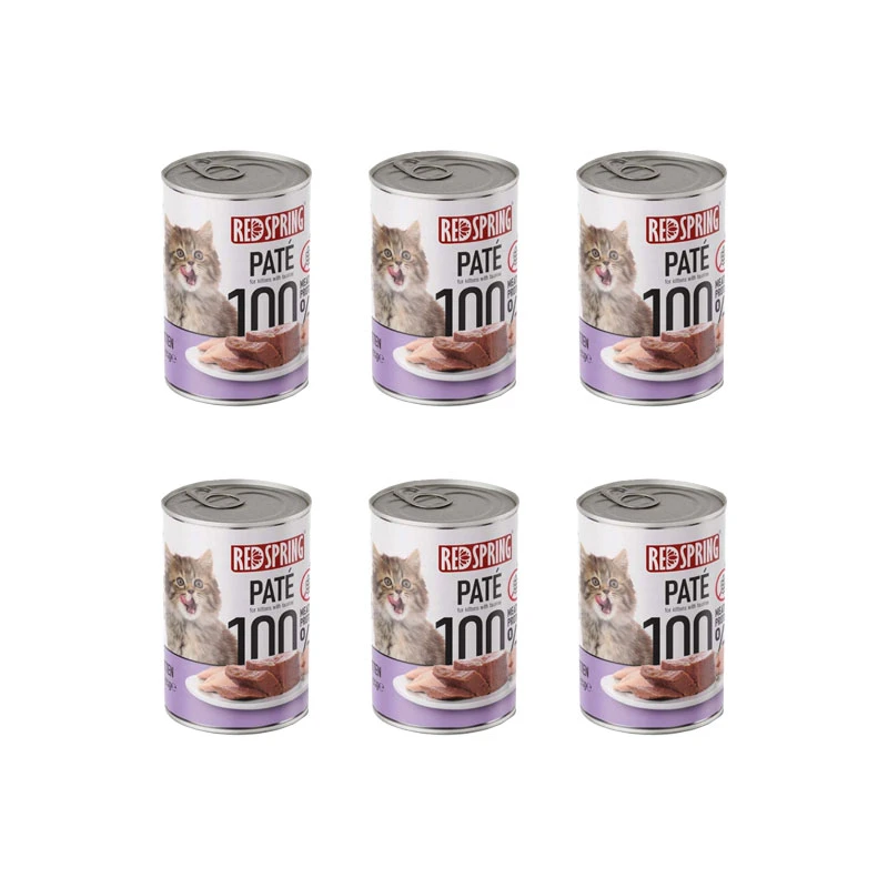 کنسرو غذای بچه گربه رداسپرینگ مدل Kitten Pate وزن 400 گرم بسته 6 عددی