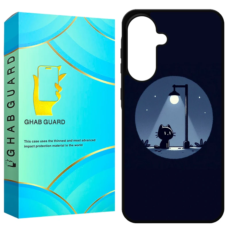 کاور قاب گارد طرح گربه و شب مدل GA57 مناسب برای گوشی موبایل سامسونگ Galaxy A57