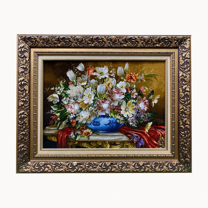 تابلو فرش دستباف طرح گل کد ۲۱۳۷۸۲۴۴