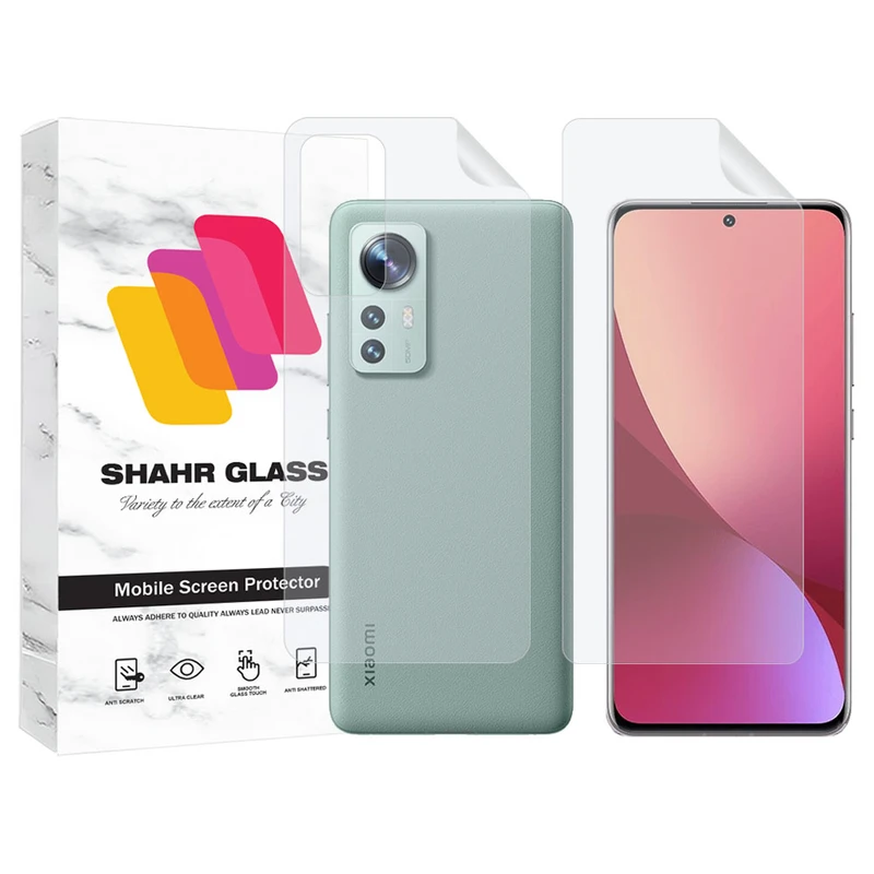 محافظ صفحه نمایش شهر گلس مدل MTNANFBSH مناسب برای گوشی موبایل شیائومی 12X به همراه محافظ پشت گوشی