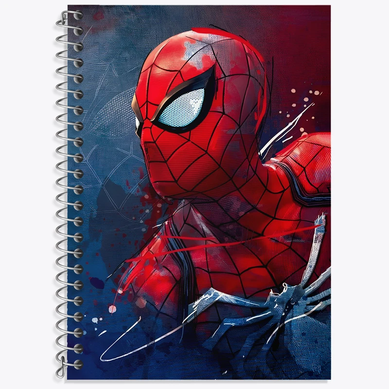 دفتر زبان 50 برگ خندالو مدل سه خط طرح مرد عنکبوتی (Spider Man) کد N5369