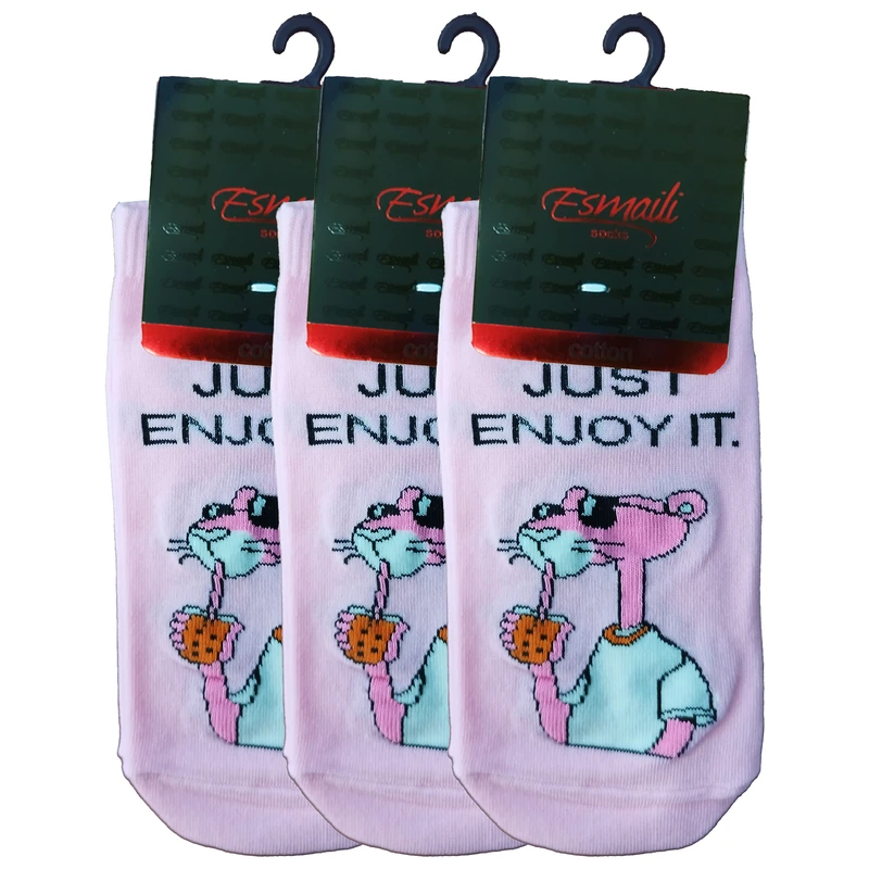 جوراب ساق کوتاه زنانه مدل Just Enjoy It بسته 3 عددی