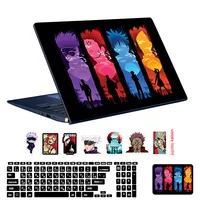 استیکر لپ تاپ توییجین و موییجین طرح Jujutsu Kaisen کد 03 مناسب برای لپ تاپ 15.6 اینچ به همراه برچسب حروف فارسی کیبورد