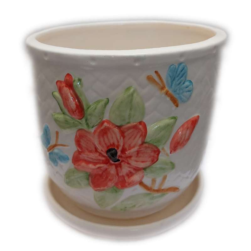 گلدان طرح گل و پروانه مدل M3