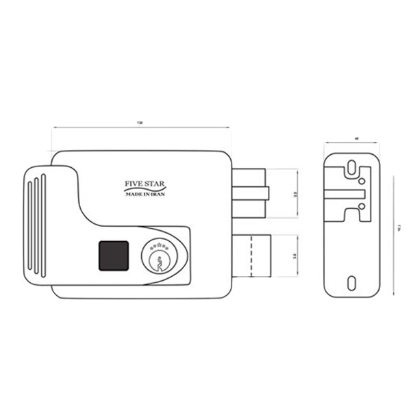 قفل برقی حیاطی فایو استار مدل تایسیز قفل برقی حیاطی فایو استار مدل تایسیز