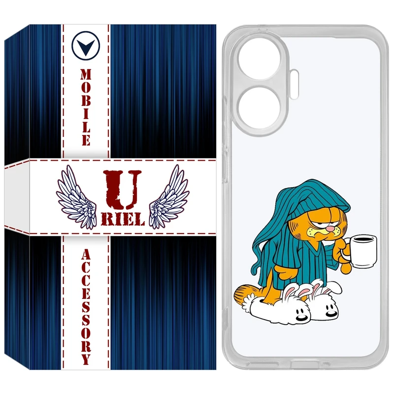 کاور یوریل مدل Clear کد 72 طرح گارفیلد مناسب برای گوشی موبایل شیائومی Poco F7