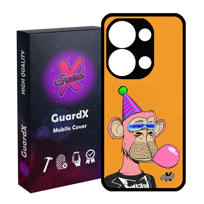 کاور گارد ایکس طرح میمون مدل Glass10433 مناسب برای گوشی موبایل شیائومی Poco X6 5G / Note 13 Pro 5G