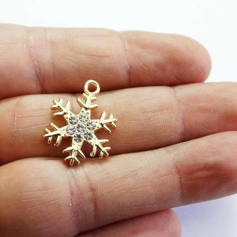 آویز گردنبند زنانه مدل دانه برف نگین دار زیبا کد AG 1021