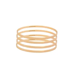 تخفیف النگو طلا 18 عیار زنانه رضا گلد مدل آینه ای بسته 4 عددی سایز 2