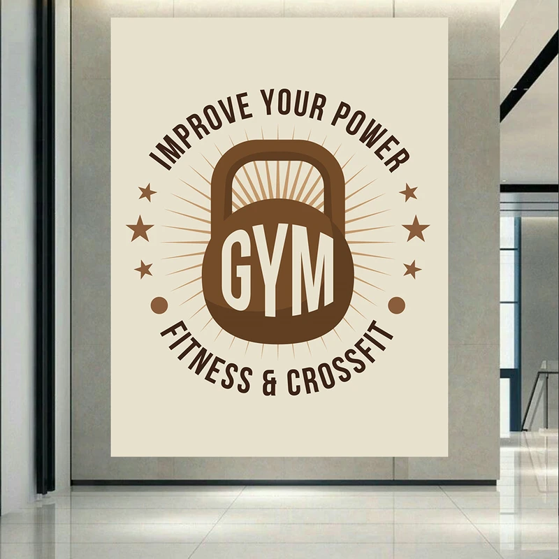 پوستر پارچه ای طرح مخمل بدنسازی مدل Fitness and crossfit کد PD130925