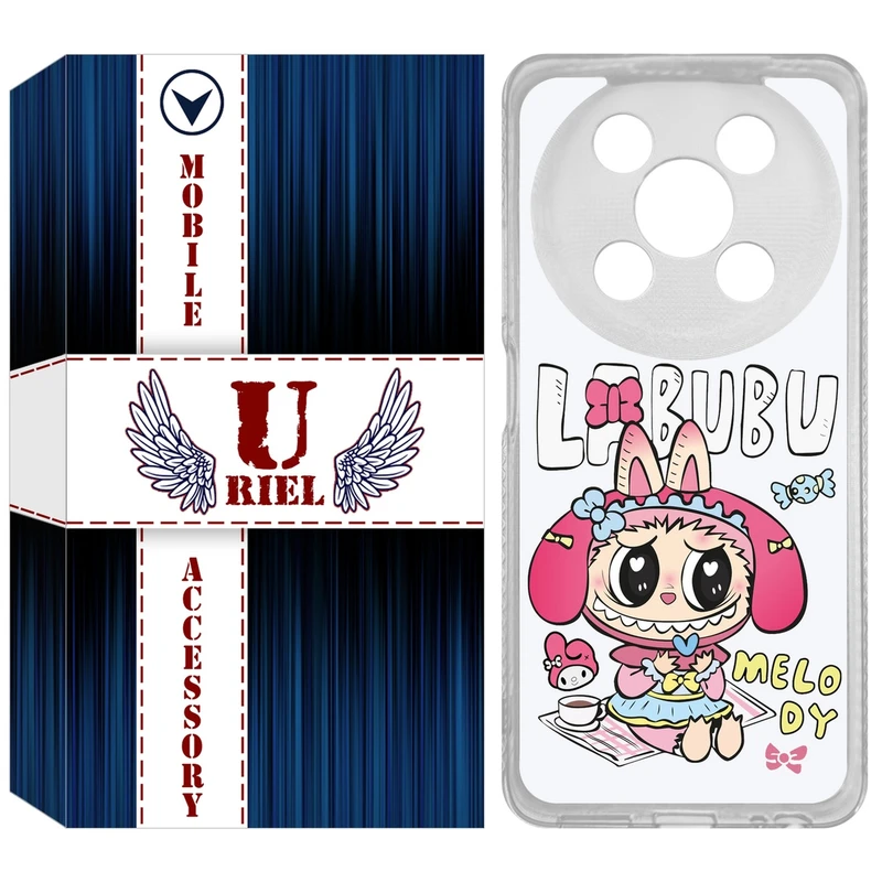 کاور یوریل مدل Clear کد 140 طرح لبوبو Labubu مناسب برای گوشی موبایل وکال V2 / V2 Lite
