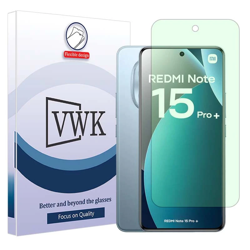 محافظ صفحه نمایش آنتی گرین وی دبلیو کی مدل هیدروژلی مناسب برای گوشی موبایل شیائومی Redmi Note 15 Pro Plus