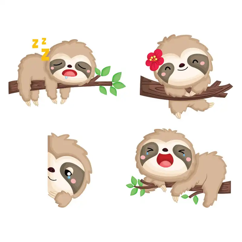 استیکر کلید و پریز مدل تنبل کوچولوی بانمک مجموعه 4 عددی