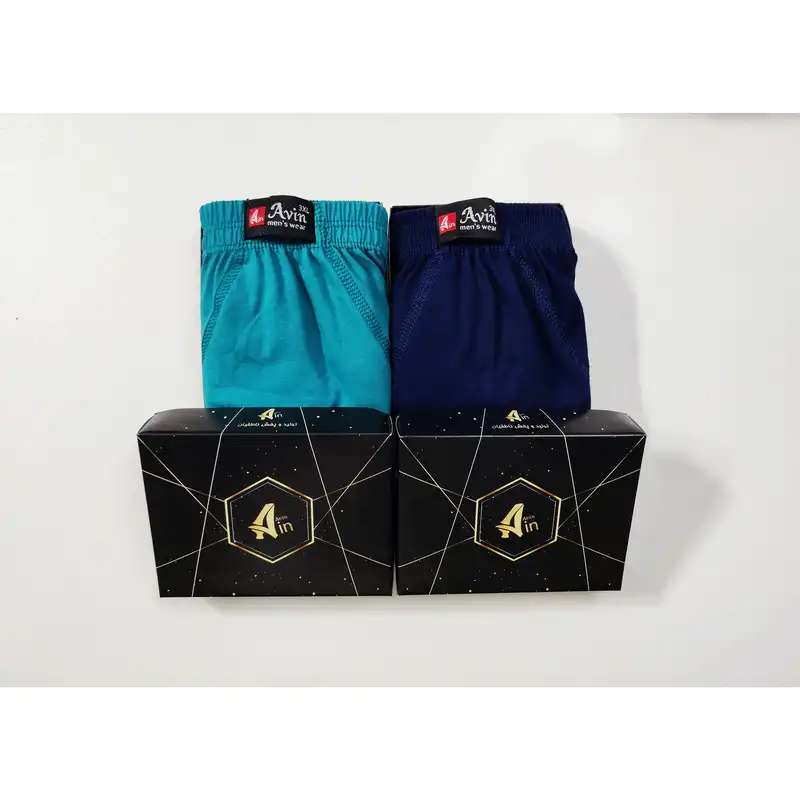 شورت مردانه آوین مدل پادار سوپر نخ پنبه کد 30 مجموعه 2 عددی