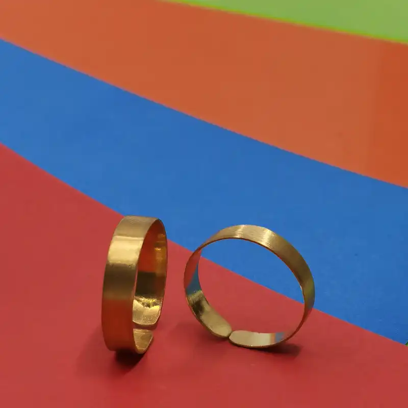 ست انگشتر نقره زنانه و مردانه مدل 24k مات  H11