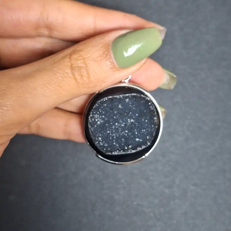 آویز گردنبند نقره زنانه مدل عقیق دروزی کد P02M-29