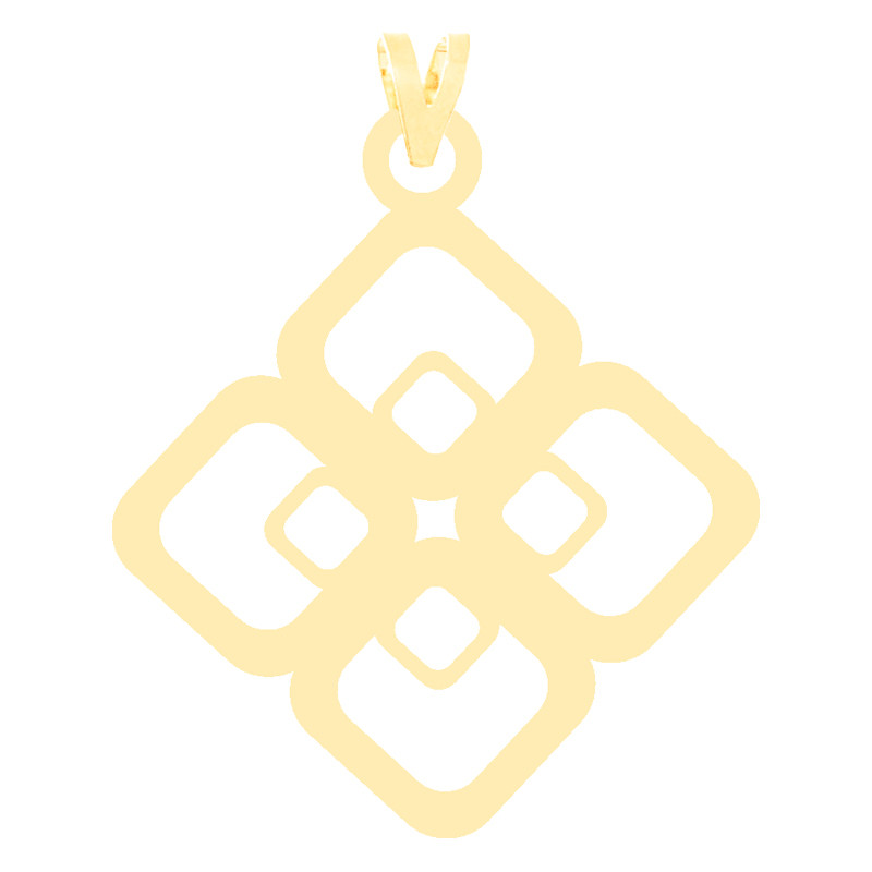 آویز گردنبند طلا 18 عیار زنانه کرابو طرح اسلیمی مدل Kr3642