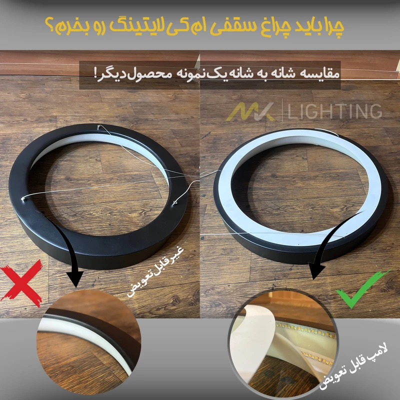 عکس شماره 2 : لوستر سقفی ام کی ای لایتینگ مدل مدرن کد ringo40-s