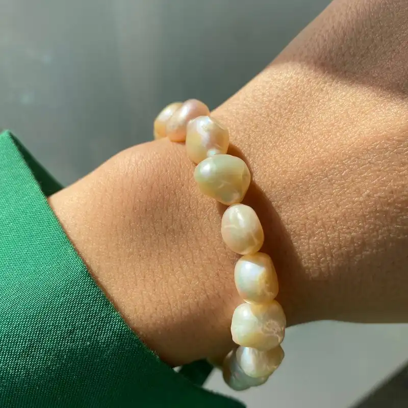 نیم ست نقره زنانه مدل مروارید طبیعی کد MO0024K