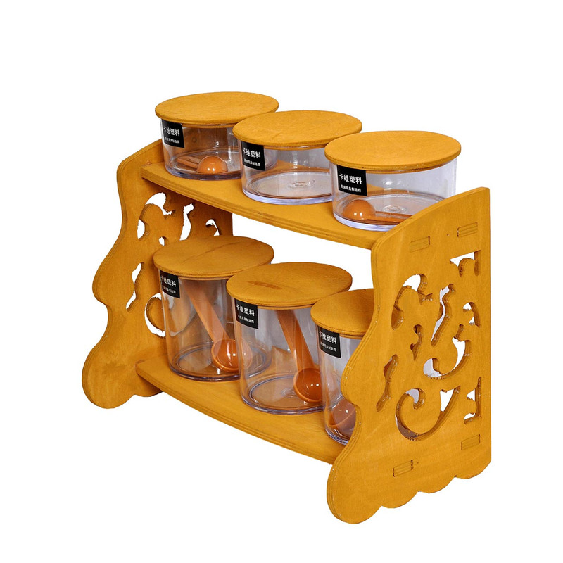 ست جای ادویه 7 پارچه مدل کلاسیک طرح دار