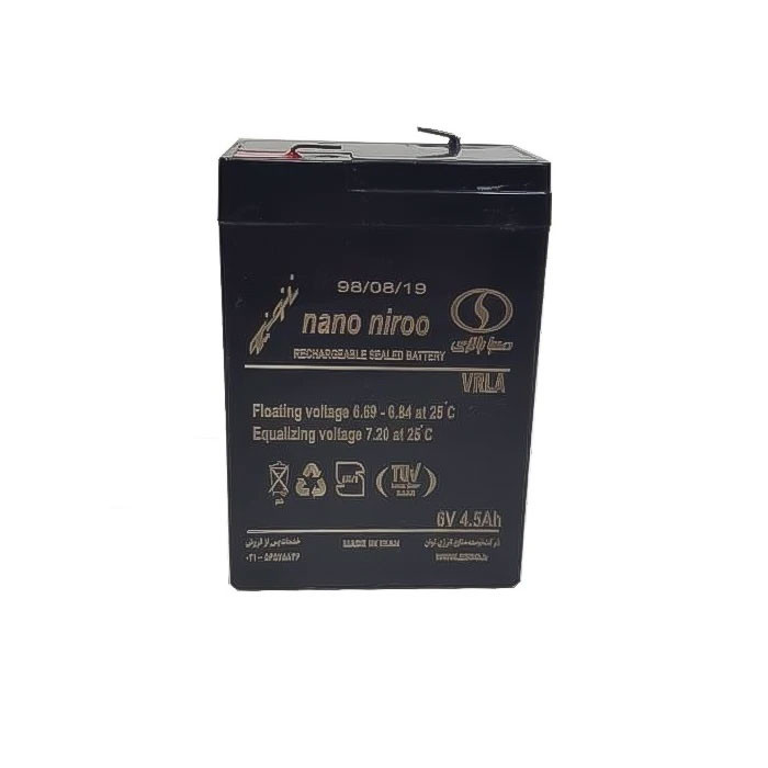 باتری UPS با ولتاژ 6 ولت و شدت جریان 4.5 آمپرساعت صبا باتری مدل نانو نیرو 