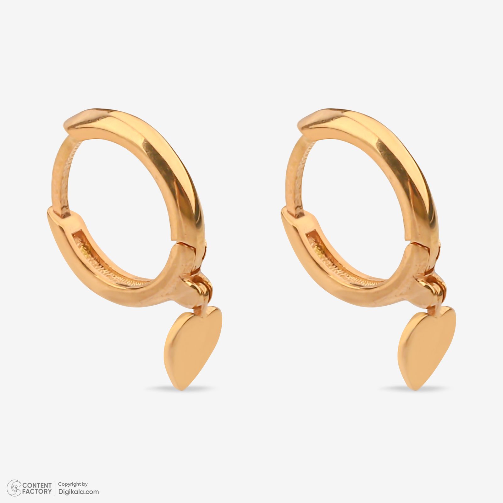 گوشواره حلقه‌ای طلا کم اجرت  18 عیار زنانه گلدم مدل E244016 -  - 5