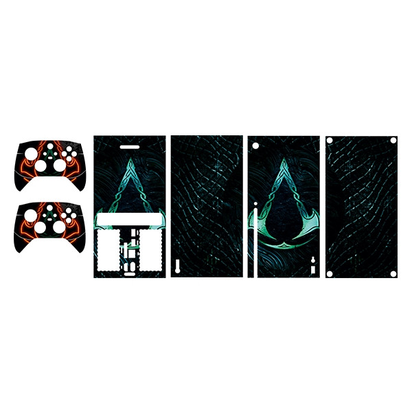 برچسب کنسول بازی مدل اسکین( برچسب) Xbox series x- طرحAssassin’s creed-مجموعه 5 عددی-کد1