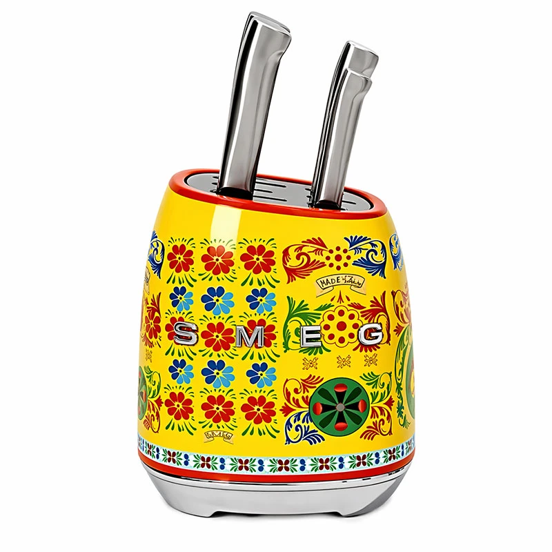چاقو آشپزخانه 7 پارچه با تیغه استیل و با دسته استیل اسمگ مدل Dolce & Gabbana