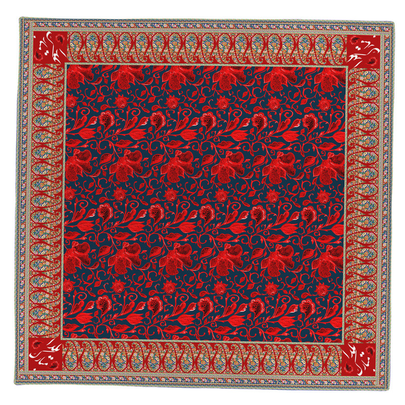 رومیزی طرح گل قرمز یلدا کد 9982