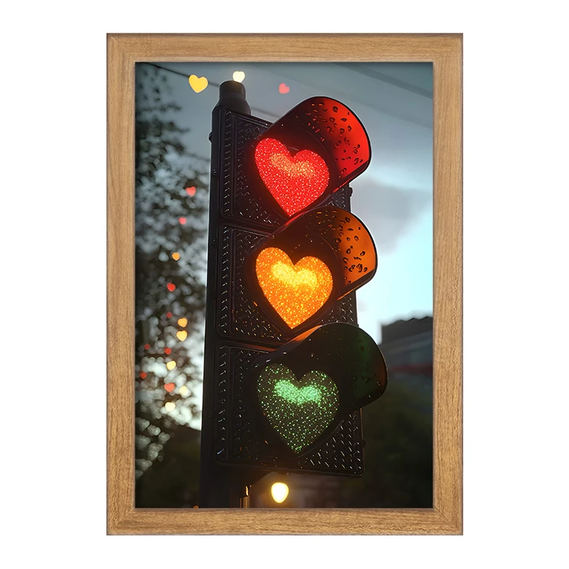 تابلو خندالو مدل چراغ راهنمایی و رانندگی قلبی کد F9936