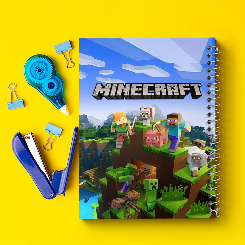 دفتر مشق 100 برگ خندالو طرح ماینکرافت (Minecraft) کد F2419