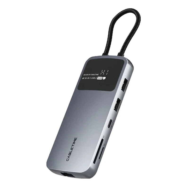 هاب 10 پورت USB-C کِیبِل تایم مدل CB84G هاب 10 پورت USB-C کِیبِل تایم مدل CB84G