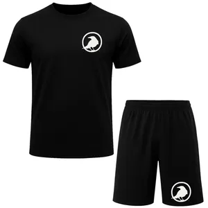 ست تیشرت آستین کوتاه و شلوارک راحتی مردانه مدل A82 طرح کلاغ