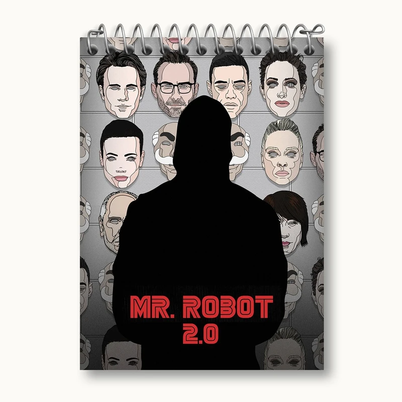 دفتر یادداشت 50 برگ خندالو مدل سریال آقای ربات Mr.Robot کد 10230