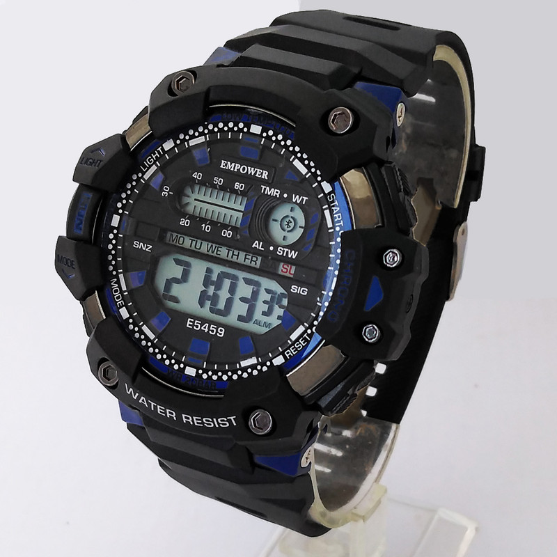 ساعت مچی دیجیتال مردانه امپاور مدل اسپرت ضدآب چراغدار کرنومتر کد 1403