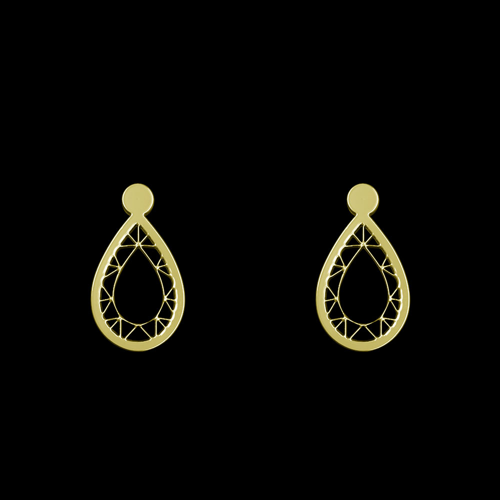 گوشواره طلا 18 عیار زنانه مدوپد مدل اشک کد GA1-10514