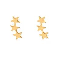 گوشواره طلا 18 عیار زنانه مدل سه ستاره