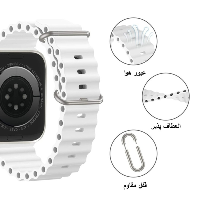 بند پلاس مدل Ocean PL مناسب برای اپل واچ سری 10 46 میلی متری