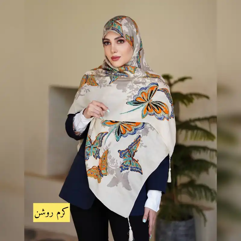 روسری زنانه مدل نخ پنبه منگوله دار کد 02