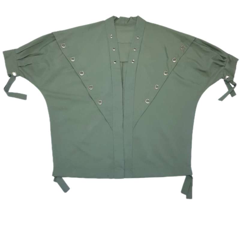 مانتو کتی زنانه مدل حلقه دار رنگ سبز