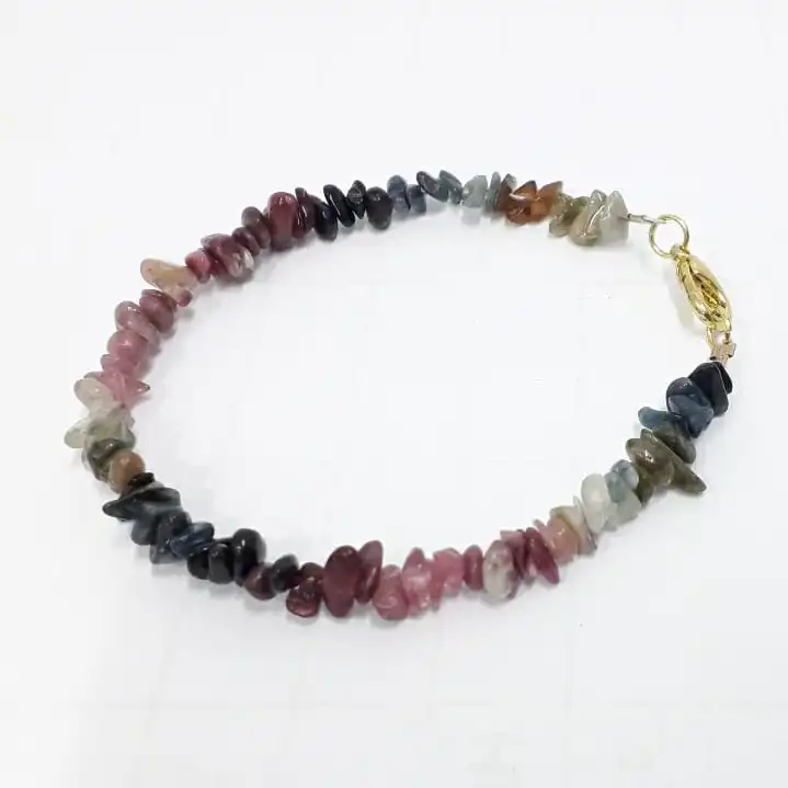 دستبند زنانه مدل سنگ نامنظم تورمالین D_ 2