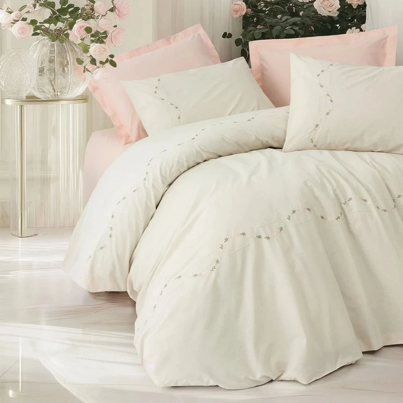 سرویس ملحفه 2 نفر 6 تکه کاتن باکس مدل Brode Rnf Orya Somon C.K