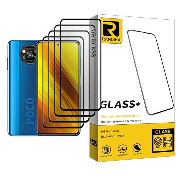 محافظ صفحه نمایش راندیکا مدل Randika Glass MIX004 مناسب برای گوشی موبایل شیائومی Poco X3 NFC بسته چهار عددی