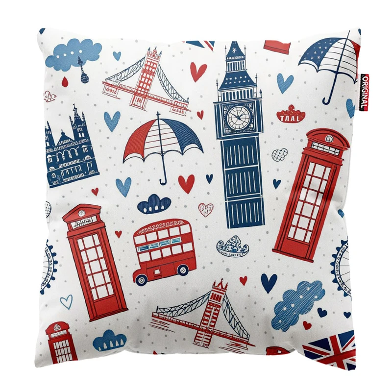  کوسن پاد آفرین طرح لندن کد 3888 سایز 30*30 سانتی متر