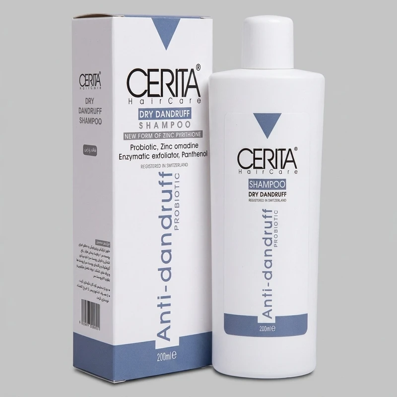 شامپو ضدشوره مو سریتا مخصوص موهای خشک، حجم 200 میلی‌لیتر مدل Dry Dandruff، بدون عصاره، ضد خارش